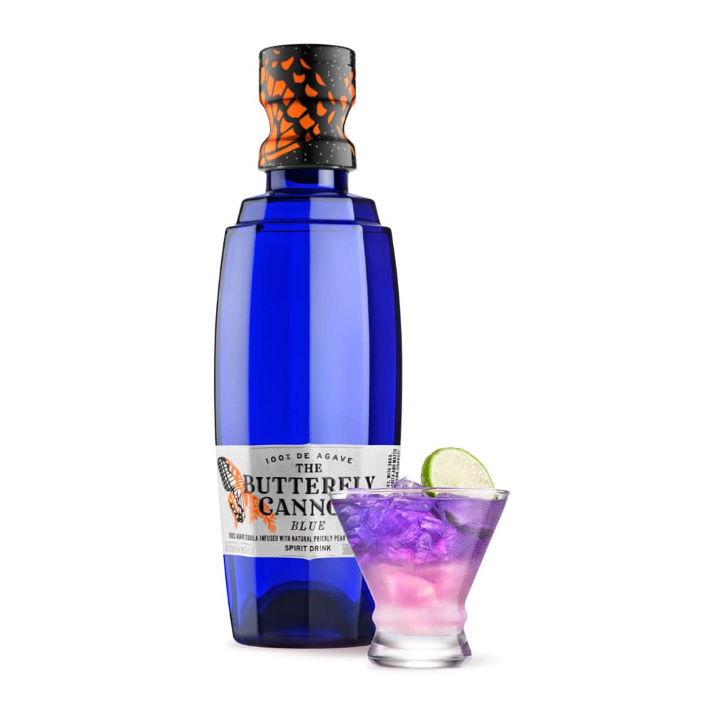 The Butterfly Cannon Blue Color-Changing Tequila